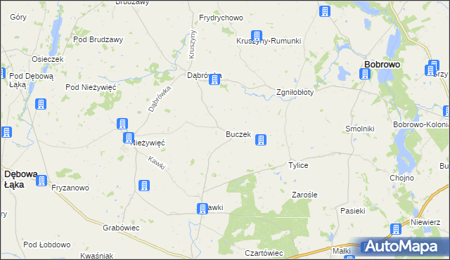 mapa Buczek gmina Bobrowo, Buczek gmina Bobrowo na mapie Targeo