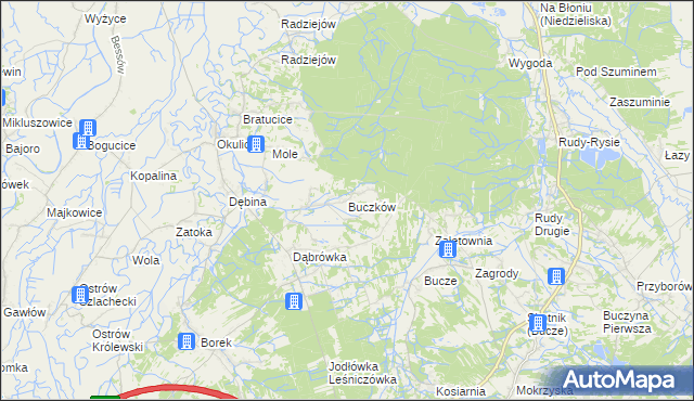 mapa Buczków gmina Rzezawa, Buczków gmina Rzezawa na mapie Targeo