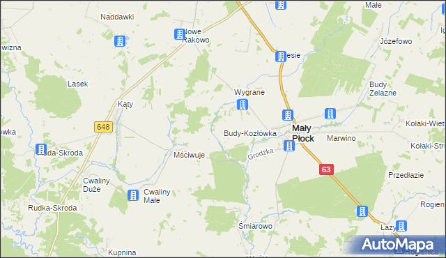 mapa Budy-Kozłówka, Budy-Kozłówka na mapie Targeo