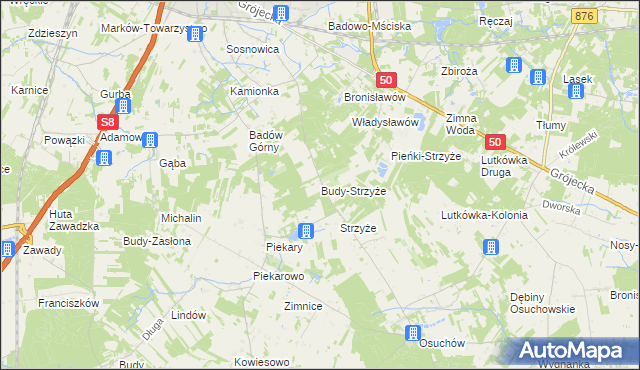 mapa Budy-Strzyże, Budy-Strzyże na mapie Targeo