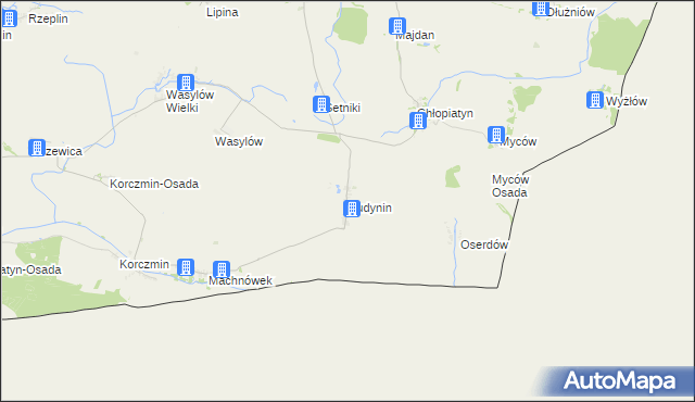 mapa Budynin, Budynin na mapie Targeo