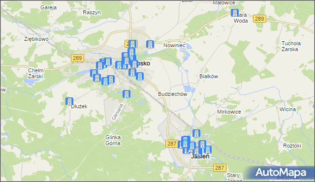 mapa Budziechów, Budziechów na mapie Targeo