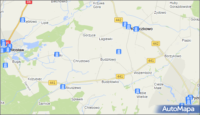 mapa Budziłowo, Budziłowo na mapie Targeo
