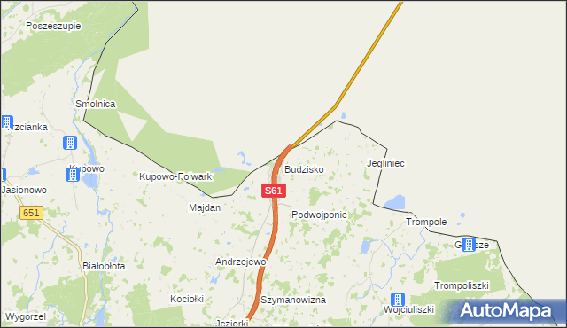 mapa Budzisko, Budzisko na mapie Targeo