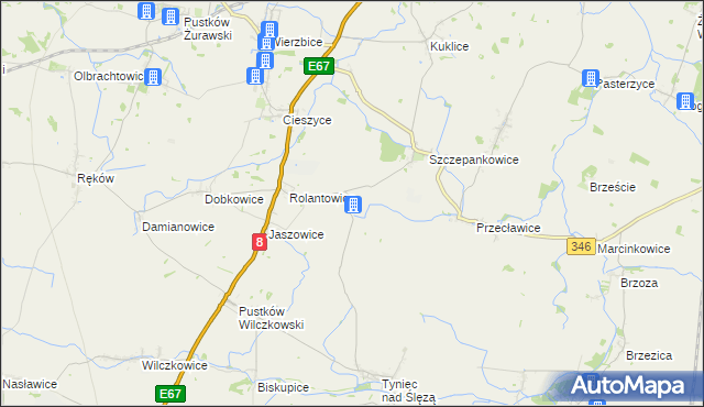 mapa Budziszów gmina Kobierzyce, Budziszów gmina Kobierzyce na mapie Targeo