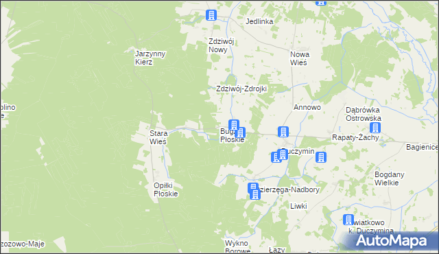 mapa Bugzy Płoskie, Bugzy Płoskie na mapie Targeo