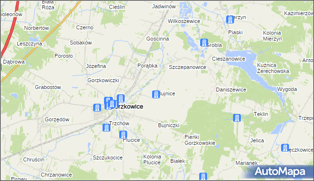 mapa Bujnice, Bujnice na mapie Targeo