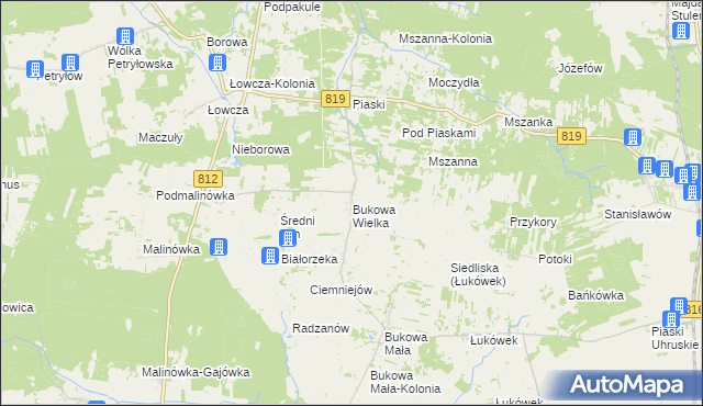 mapa Bukowa Wielka, Bukowa Wielka na mapie Targeo