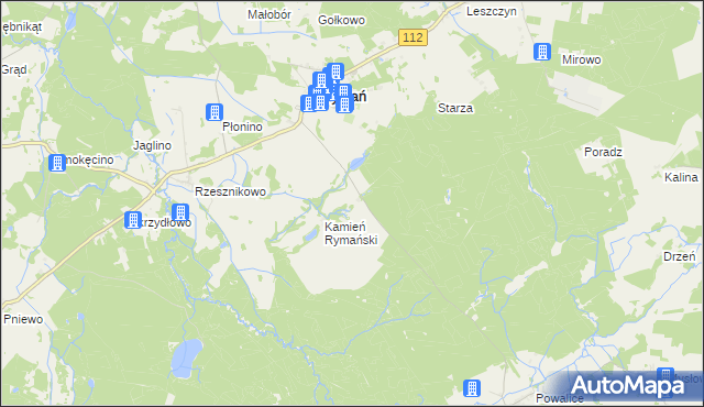 mapa Bukowo gmina Rymań, Bukowo gmina Rymań na mapie Targeo