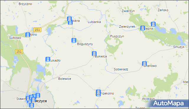 mapa Bukwica gmina Pełczyce, Bukwica gmina Pełczyce na mapie Targeo
