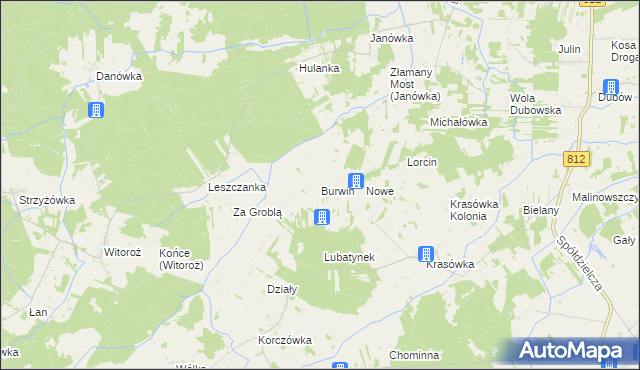 mapa Burwin, Burwin na mapie Targeo