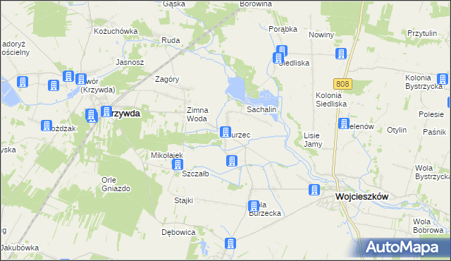 mapa Burzec, Burzec na mapie Targeo