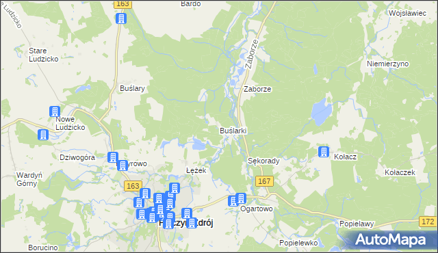 mapa Buślarki, Buślarki na mapie Targeo