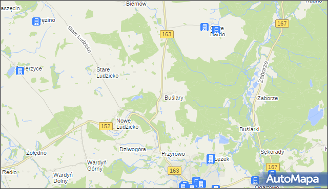 mapa Buślary, Buślary na mapie Targeo