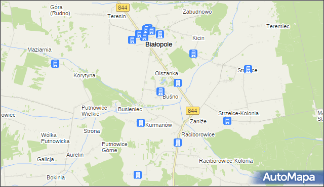 mapa Buśno, Buśno na mapie Targeo