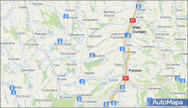 mapa Bustryk, Bustryk na mapie Targeo