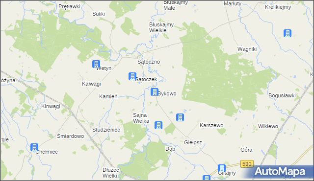 mapa Bykowo, Bykowo na mapie Targeo