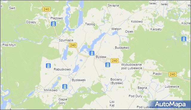 mapa Bysław, Bysław na mapie Targeo