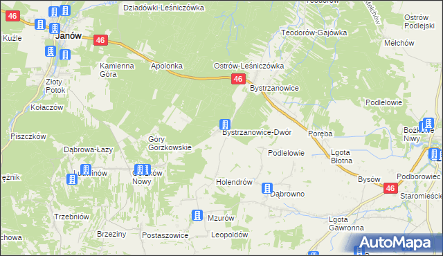 mapa Bystrzanowice-Dwór, Bystrzanowice-Dwór na mapie Targeo
