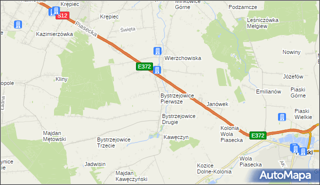 mapa Bystrzejowice Pierwsze, Bystrzejowice Pierwsze na mapie Targeo