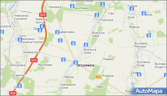 mapa Bystrzyca Nowa, Bystrzyca Nowa na mapie Targeo
