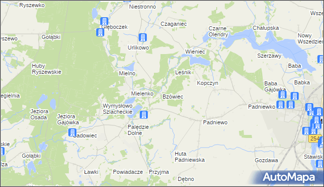 mapa Bzówiec, Bzówiec na mapie Targeo