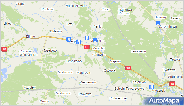 mapa Całownia, Całownia na mapie Targeo