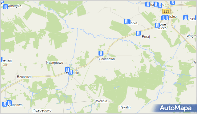 mapa Cecenowo, Cecenowo na mapie Targeo