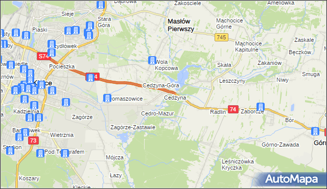 mapa Cedzyna, Cedzyna na mapie Targeo