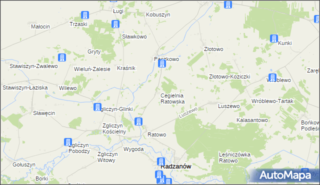 mapa Cegielnia Ratowska, Cegielnia Ratowska na mapie Targeo