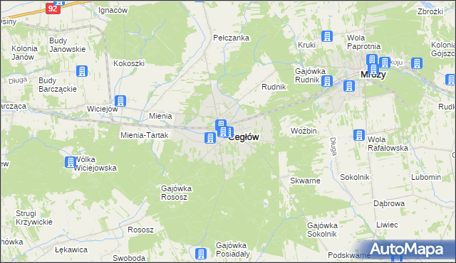 mapa Cegłów powiat miński, Cegłów powiat miński na mapie Targeo