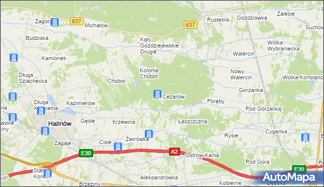 mapa Cezarów, Cezarów na mapie Targeo