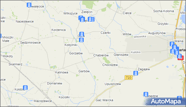 mapa Chabierów, Chabierów na mapie Targeo