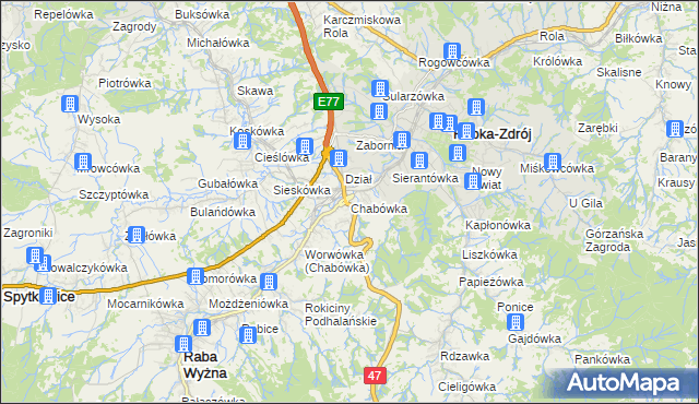 mapa Chabówka, Chabówka na mapie Targeo