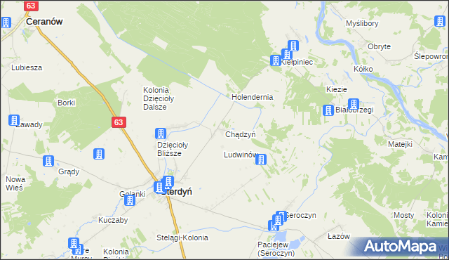 mapa Chądzyń, Chądzyń na mapie Targeo