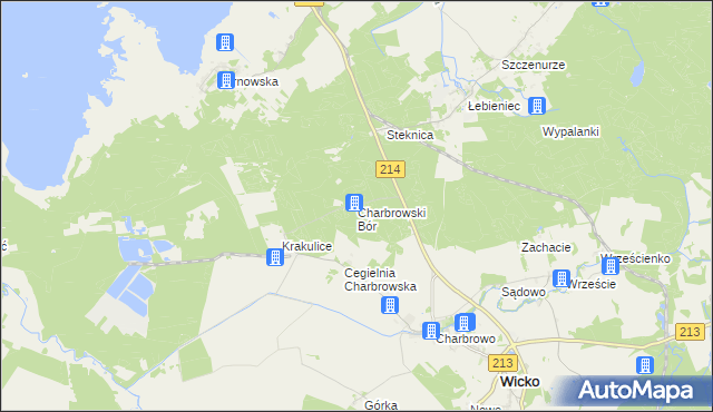 mapa Charbrowski Bór, Charbrowski Bór na mapie Targeo