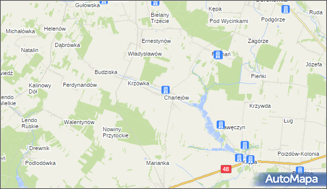 mapa Charlejów, Charlejów na mapie Targeo