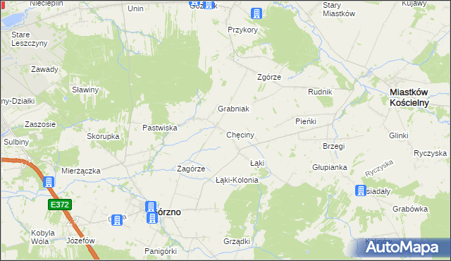 mapa Chęciny gmina Górzno, Chęciny gmina Górzno na mapie Targeo