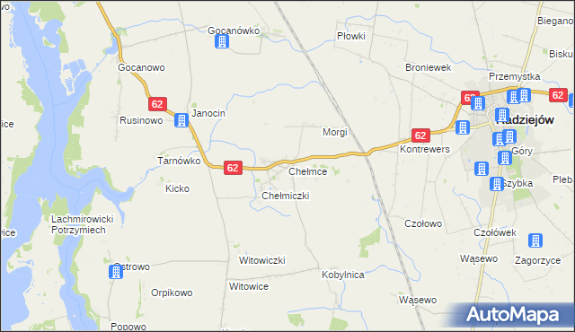 mapa Chełmce gmina Kruszwica, Chełmce gmina Kruszwica na mapie Targeo