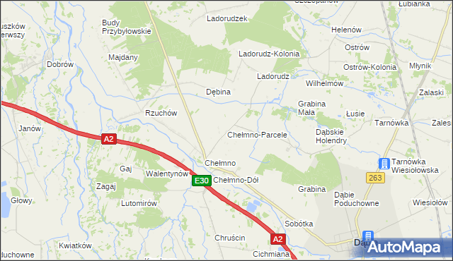 mapa Chełmno-Parcele, Chełmno-Parcele na mapie Targeo