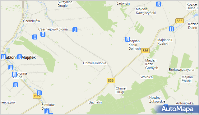 mapa Chmiel Pierwszy, Chmiel Pierwszy na mapie Targeo