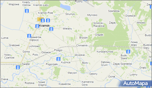 mapa Chmielnik gmina Kramsk, Chmielnik gmina Kramsk na mapie Targeo