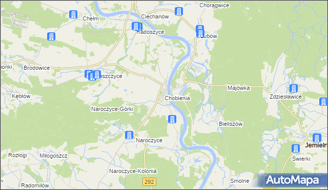 mapa Chobienia, Chobienia na mapie Targeo