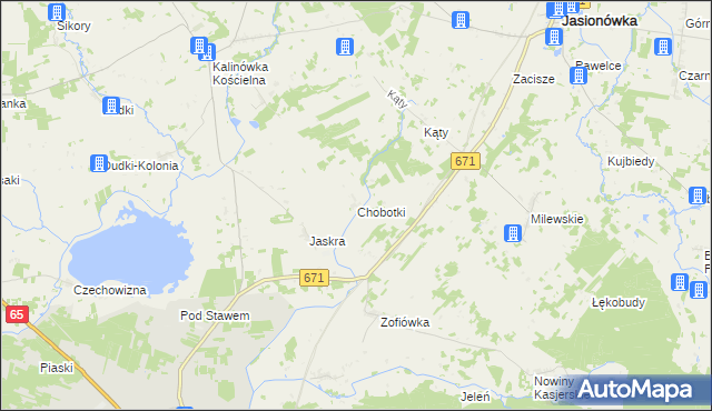 mapa Chobotki, Chobotki na mapie Targeo