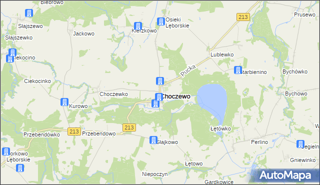 mapa Choczewo, Choczewo na mapie Targeo