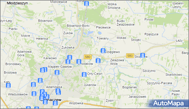 mapa Chodakówek, Chodakówek na mapie Targeo