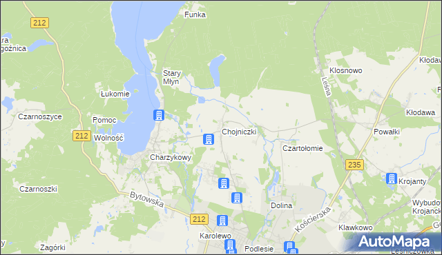 mapa Chojniczki, Chojniczki na mapie Targeo