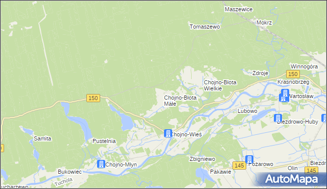 mapa Chojno-Błota Małe, Chojno-Błota Małe na mapie Targeo
