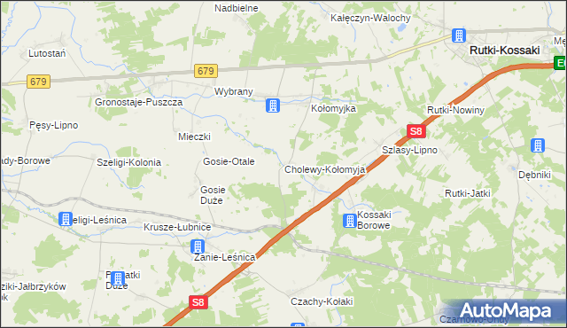 mapa Cholewy-Kołomyja, Cholewy-Kołomyja na mapie Targeo