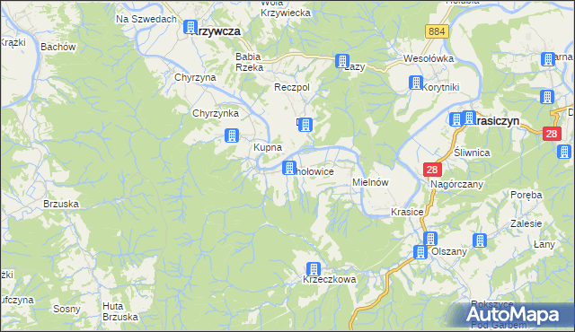 mapa Chołowice, Chołowice na mapie Targeo